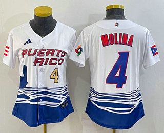 Womens Puerto Rico Baseball #4 Yadier Molina Number 2023 Red World Classic Stitched Jersey,We sell and wholesale Womens Puerto Rico Baseball #4 Yadier Molina Number 2023 Red World Classic Stitched Jersey on line form chian!